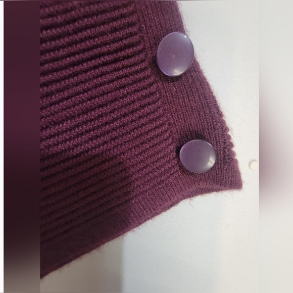 EVOLUTION BY CYRUS ANCHO CHILI Burgandy Open Front Cardigan/Sweater Medium - Picture 4 of 12